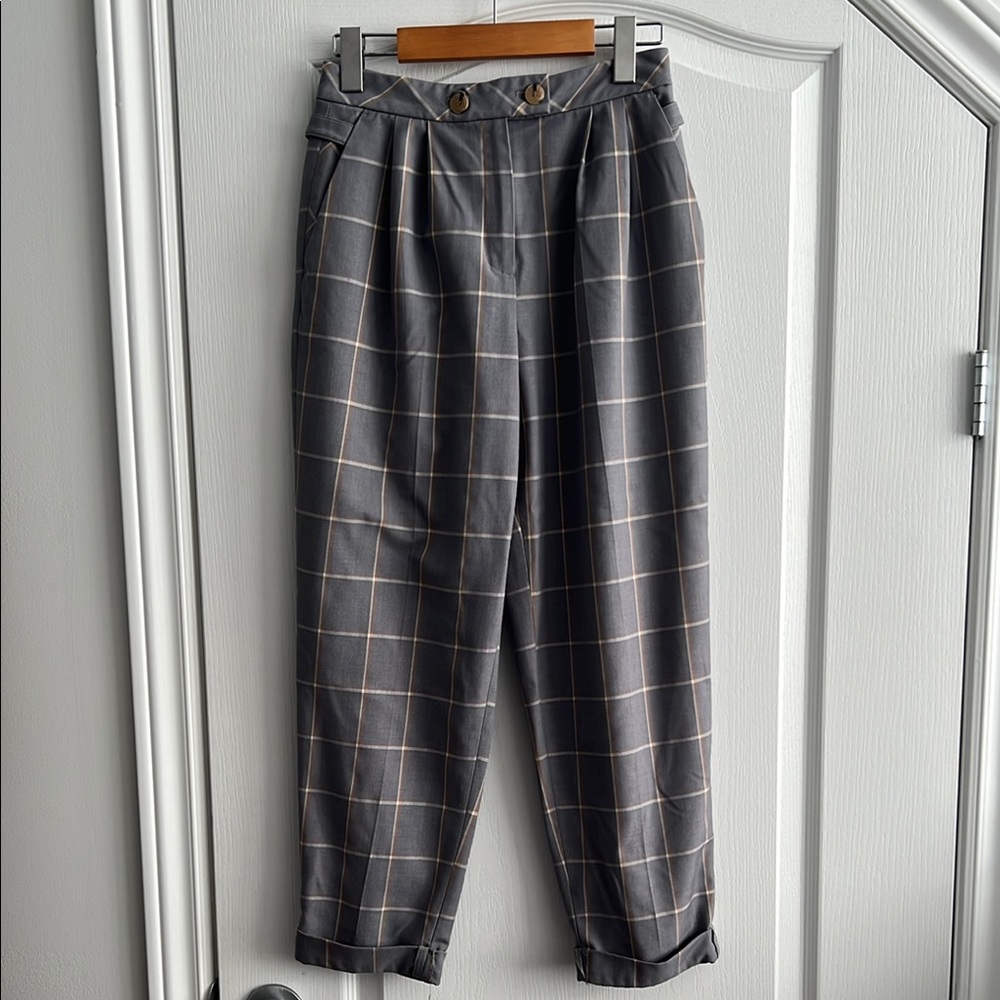TOPSHOP Sz 2 patterned checkered trousers
